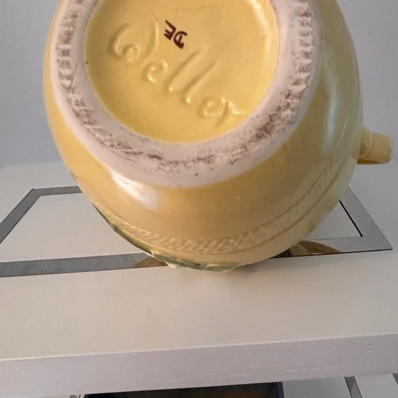 Yellow Floral Ceramic Vase with Handles - Picture 4 of 5